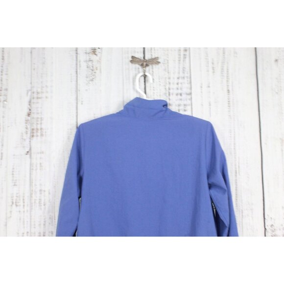 Vintage 90s Blair Blue Embroidered Flowers Track Jacket Windbreaker M - Picture 7 of 9